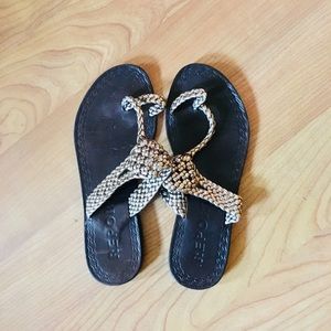 Report Shoes - Report Braided Gold Sandals Report Shoes - Report Braided Gold Sandals